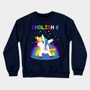 8th birthday unicorn Crewneck Sweatshirt